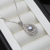 925 Sterling Silver Freshwater Pendant Necklace for Women