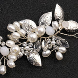 Boho Pearl & Leaf Bride Headband for Women