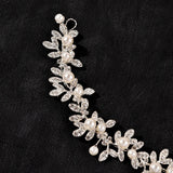 Bridal Boho Headpiece Leaf & Pearl Wedding Headband for Women & Girls