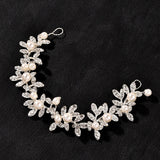 Bridal Boho Headpiece Leaf & Pearl Wedding Headband for Women & Girls