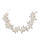 Bridal Boho Headpiece Leaf & Pearl Wedding Headband for Women & Girls