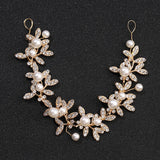 Bridal Boho Headpiece Leaf & Pearl Wedding Headband for Women & Girls
