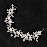 Bridal Boho Headpiece Leaf & Pearl Wedding Headband for Women & Girls