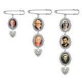 Wedding Boutonniere Bouquet Photo Memorial Charm Pin Mother of The Bride Gift