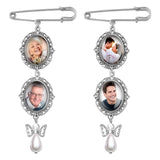 Wedding Boutonniere Bouquet Photo Memorial Charm Pin Mother of The Bride Gift