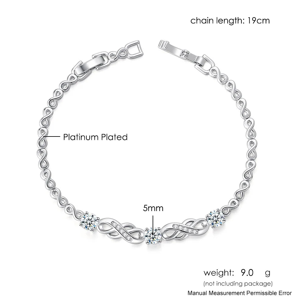 Zircon Cross-wound Wedding Bracelet for Women
