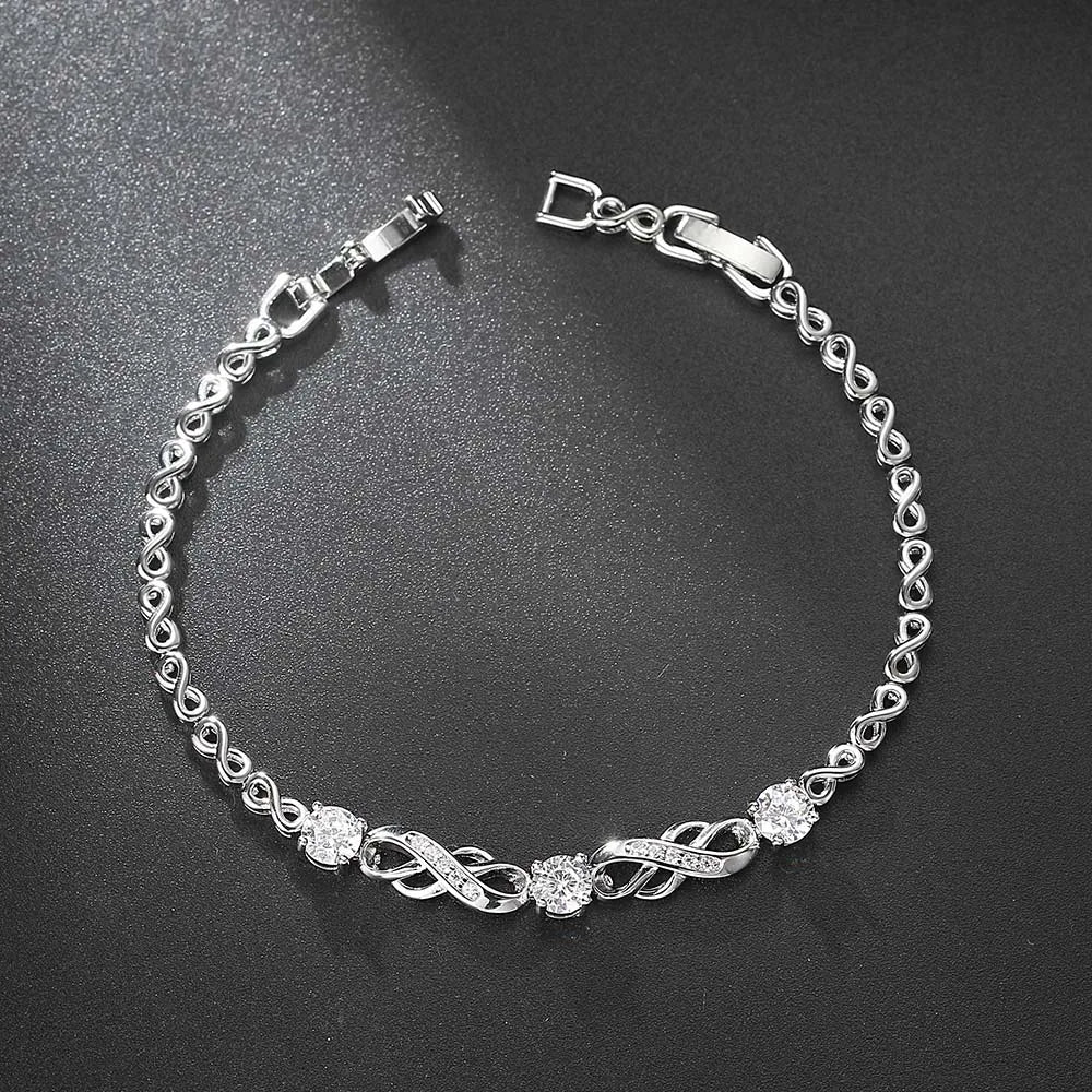 Zircon Cross-wound Wedding Bracelet for Women
