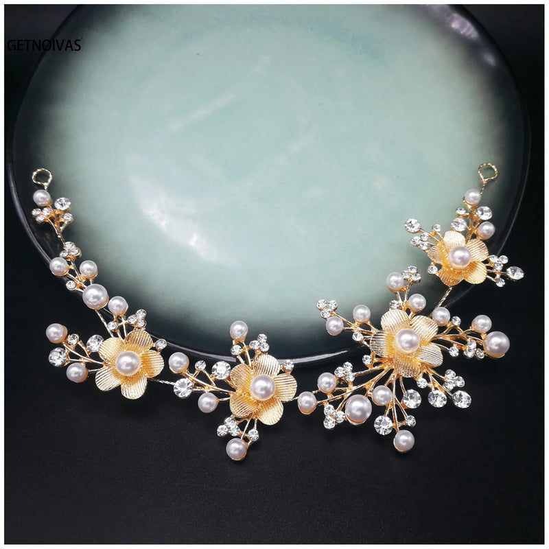 Bridal Butterfly Pearl Headband Hairband Tiara For Bride