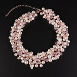 Bridal Pearls Necklace Earrings Set Dangle Earrings Elegant Party Jewelry