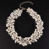 Bridal Pearls Necklace Earrings Set Dangle Earrings Elegant Party Jewelry