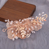 Pink Flower Hairband Tiara Crown Pearl Bridal Headband