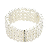 Bridal Pearl Stretch Bracelet Wedding Party Jewelry