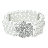 Bridal Pearl Stretch Bracelet Wedding Party Jewelry