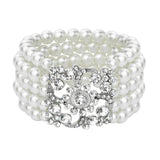 Bridal Pearl Stretch Bracelet Wedding Party Jewelry