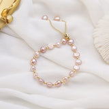 Light Purple Baroque Pearl Strand Bracelet for Wedding