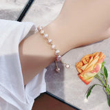 Light Purple Baroque Pearl Strand Bracelet for Wedding