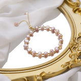 Light Purple Baroque Pearl Strand Bracelet for Wedding