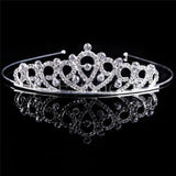 Crystal Tiara Crown Veil Hair Accessory For Girls