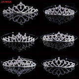 Crystal Tiara Crown Veil Hair Accessory For Girls