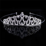 Crystal Tiara Crown Veil Hair Accessory For Girls