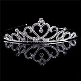 Crystal Tiara Crown Veil Hair Accessory For Girls