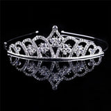 Crystal Tiara Crown Veil Hair Accessory For Girls