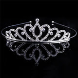 Crystal Tiara Crown Veil Hair Accessory For Girls