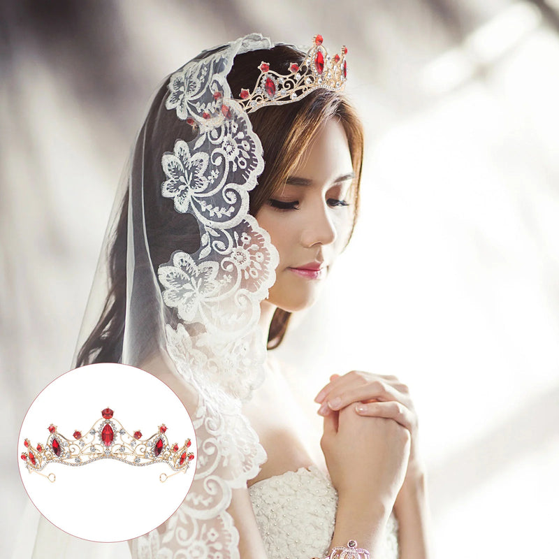 Crystal Rhinestone Tiara Headband for Bride - Green