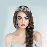 Crystal Rhinestone Tiara Headband for Bride - Green