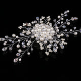 Bridal Flower Head Crystal Beaded Hair Comb Wedding Headdress