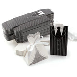 Wedding Candy Box 10Pcs Striped Dress Bridegroom & Bride Party Cookie