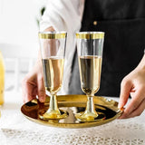 Disposable Plastic Wedding Champagne Flute- Golden