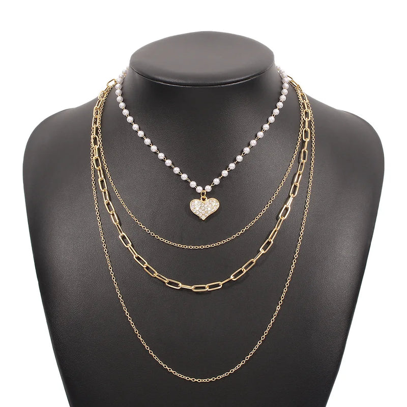 Wedding Choker Layered Pearl Necklace For Women Summer