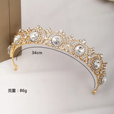 Baroque Crystal Rhinestones Bridal Crown Headdress