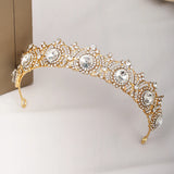 Baroque Crystal Rhinestones Bridal Crown Headdress