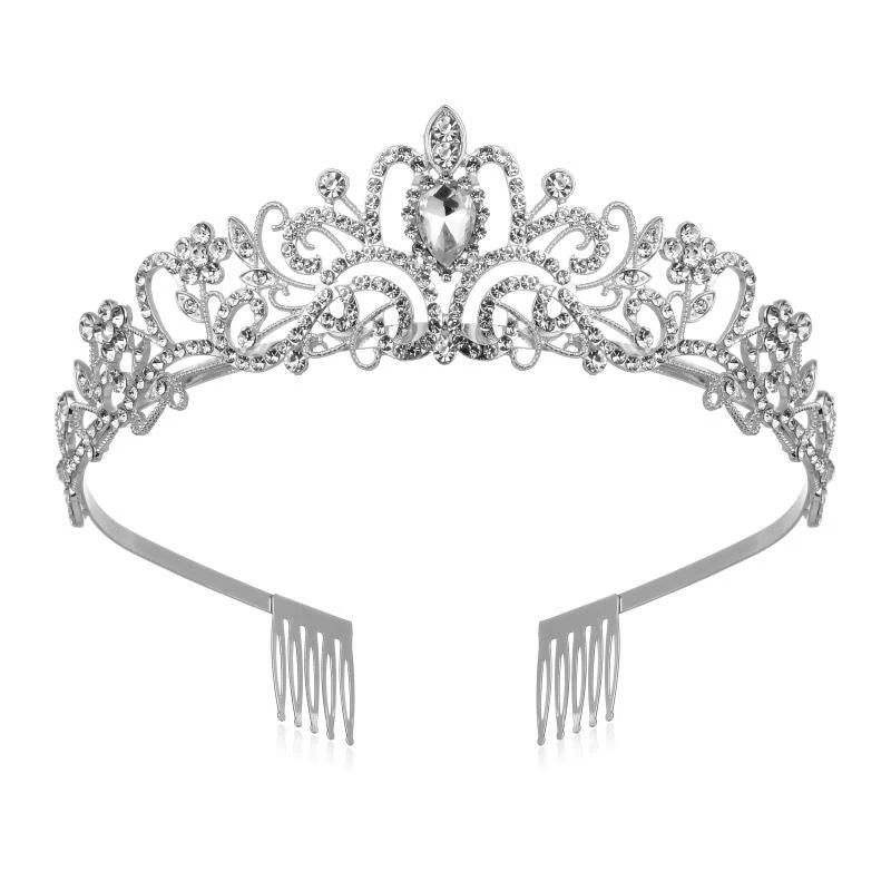Baroque Wedding Crown Tiara Rhinestone Crystal Headpiece