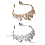 Crystal Tiara Crown Flower Girls Headpiece with Comb