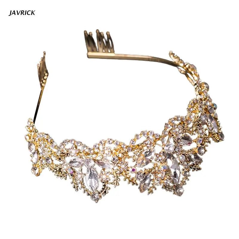 Crystal Tiara Crown Flower Girls Headpiece with Comb