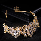 Crystal Tiara Crown Flower Girls Headpiece with Comb