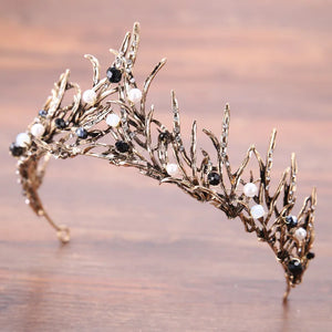 Rhinestone Crystal Tiara Wedding Crown with Earrings Set