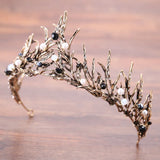 Rhinestone Crystal Tiara Wedding Crown with Earrings Set
