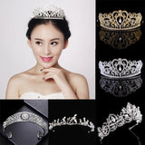 Rhinestone Crystal Tiara Wedding Crown with Earrings Set