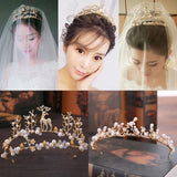 Rhinestone Crystal Tiara Wedding Crown with Earrings Set