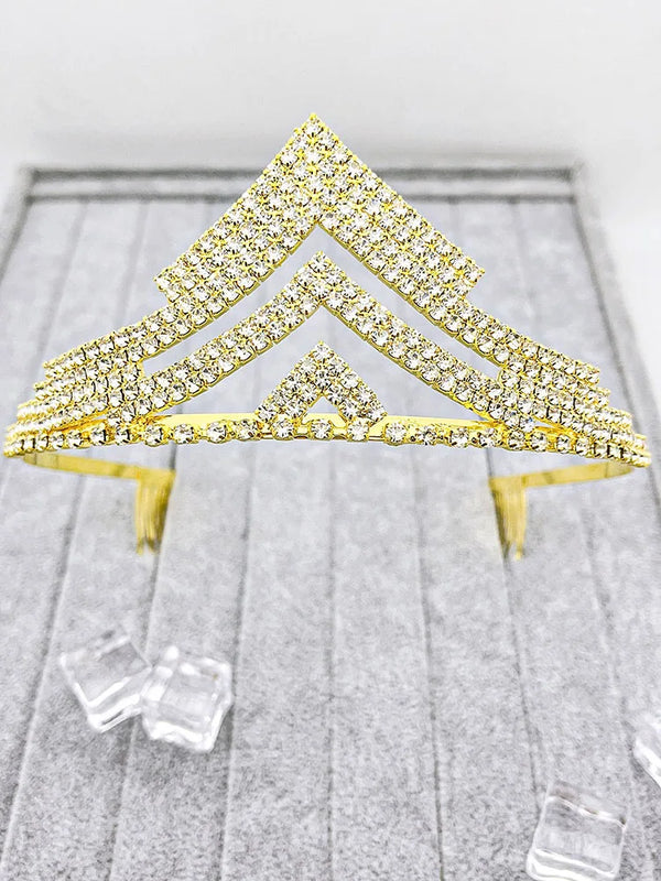Baroque Rhinestones Crystal Tiaras Bride Party Crowns Wedding Hair Accessories