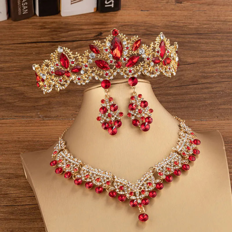 Baroque Rhinestone Silver Tiaras Bride Headwear