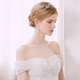 Silver Rhinestone Bridal Tiara Hair Piece Women Hairband