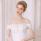 Silver Rhinestone Bridal Tiara Hair Piece Women Hairband