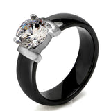 Crystal Ceramic Wedding Ring Set with Box