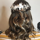 Crystal Flower Leaf Pearl Headband Hairband Tiaras For Women Bride