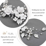 Crystal Flower Leaf Pearl Headband Hairband Tiaras For Women Bride